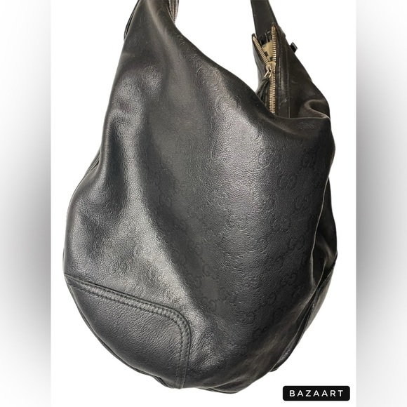Authentic Vintage Gucci Signature embossed all leather designer hobo bag. B9 - Picture 2 of 16